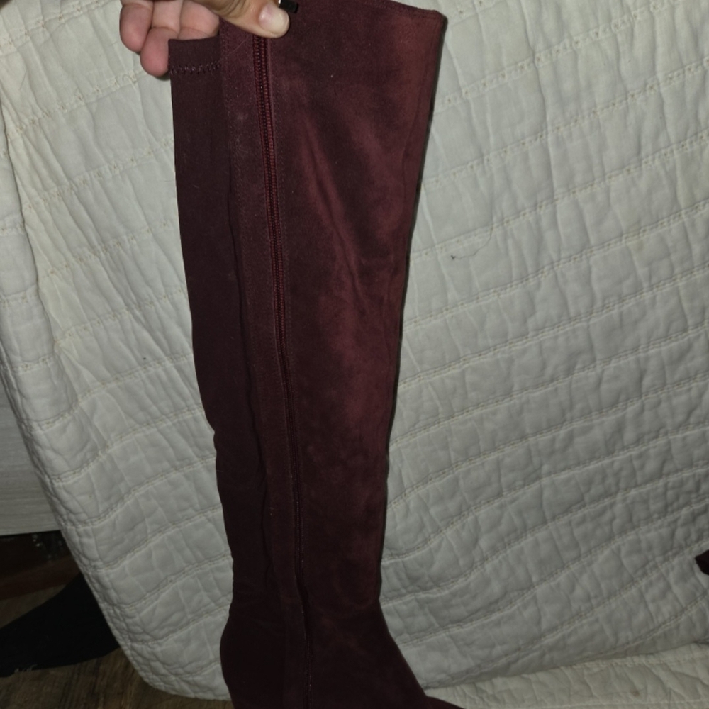 Vince Camuto Over the Knee Boots in Deep Burgundy